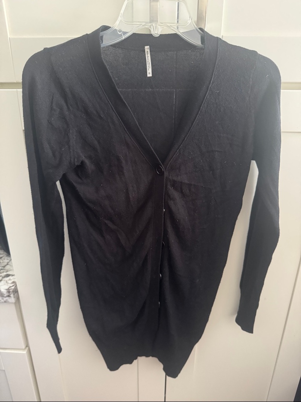 Active Basic Black V-Neck Button Cardigan
